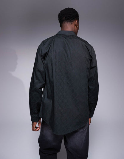 Shirt With All Over Logo Print