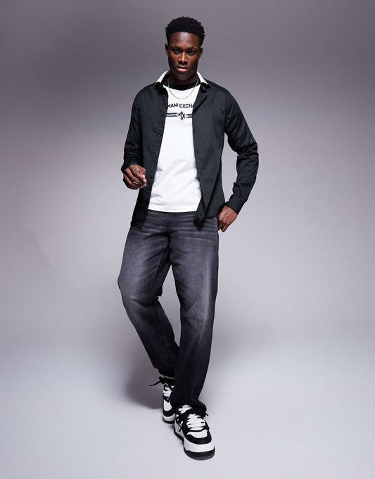 Shirt With Contrast Stripe Collar