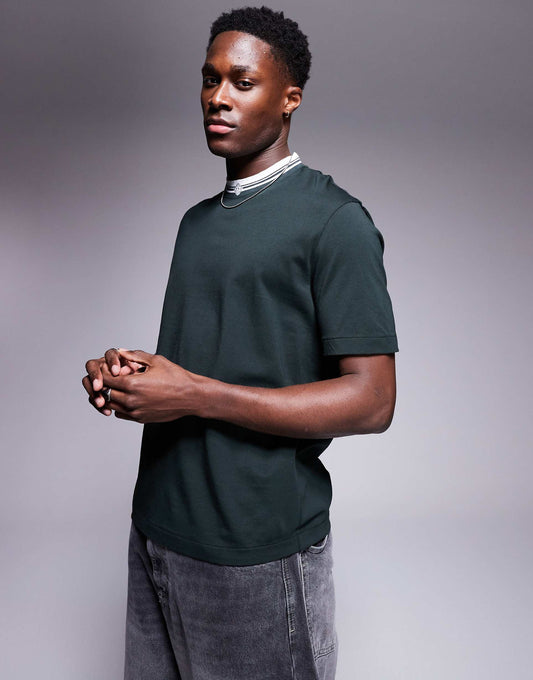 T-Shirt With Contrast Logo Neckline