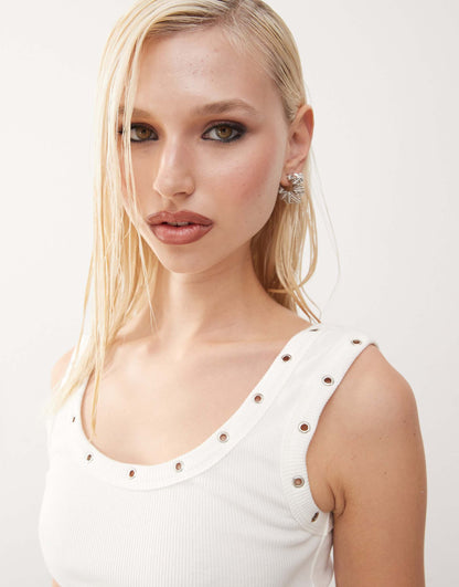 Dax Eyelet Ribbed Tank Top