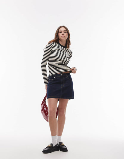 Denim Pelmet Mini Skirt