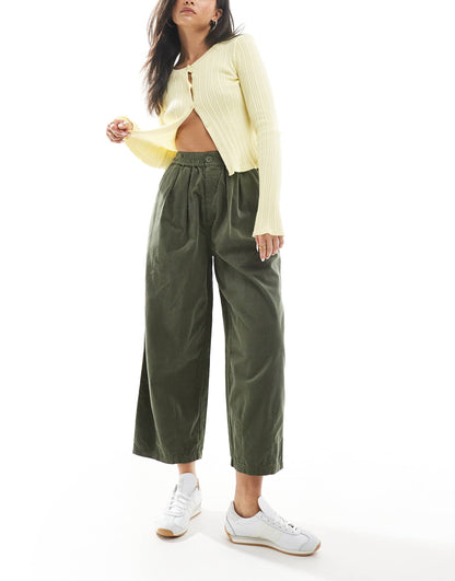 Cord Ankle Grazer Balloon Trousers