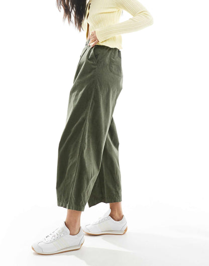 Cord Ankle Grazer Balloon Trousers