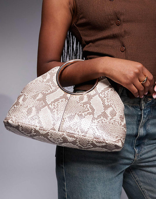 Ring Handle Clutch Bag