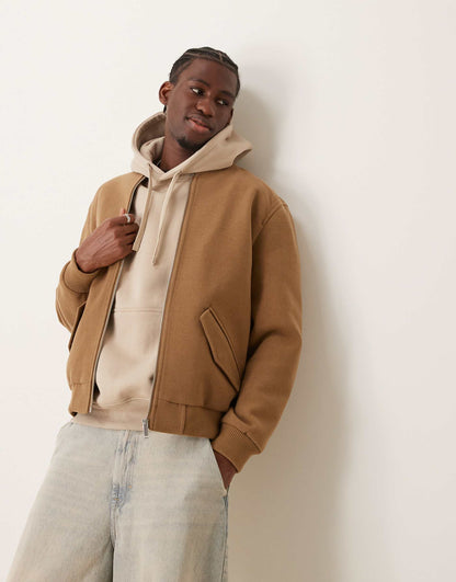 Wool Look Bomber Jacket