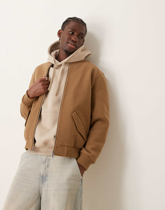 Wool Look Bomber Jacket