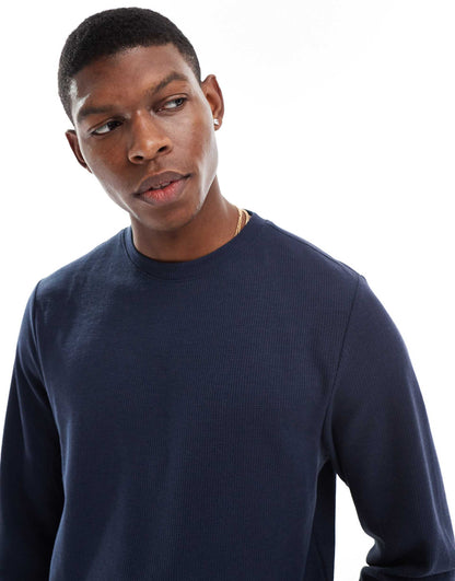 Loungewear Waffle Long Sleeve T-Shirt Co-Ord