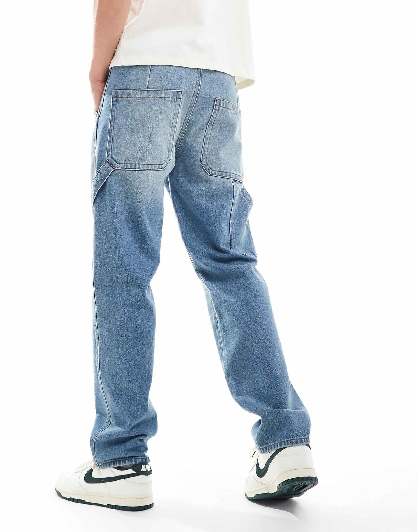 Straight Leg Jeans With Carpenter Details