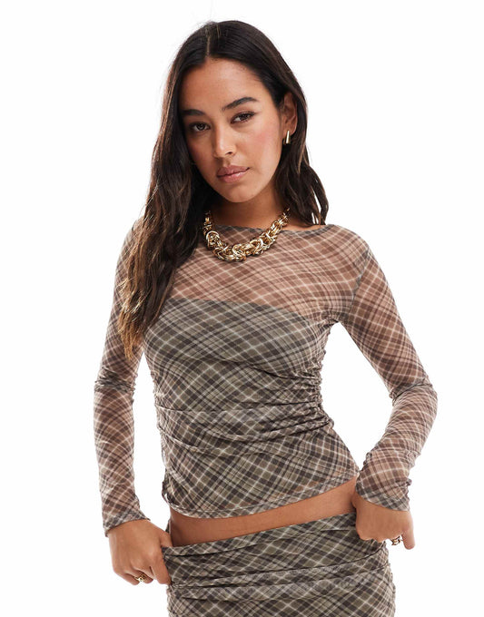 Mesh Long Sleeved Top Co-Ord