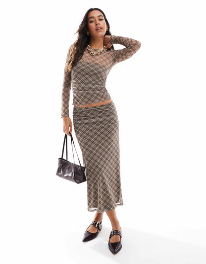 Mesh Midi Skirt Co-Ord