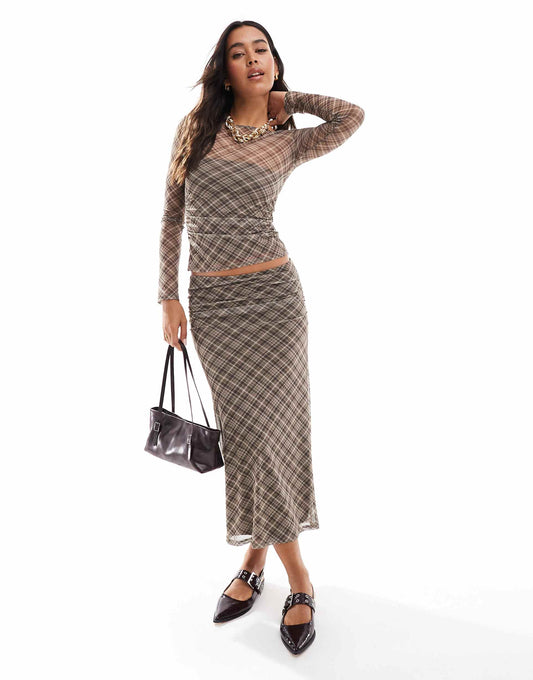 Mesh Midi Skirt Co-Ord