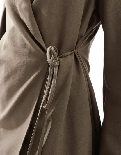 Tie Front Oversized Blazer