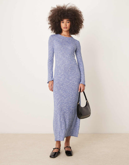 Long Sleeve Rib Maxi Dress