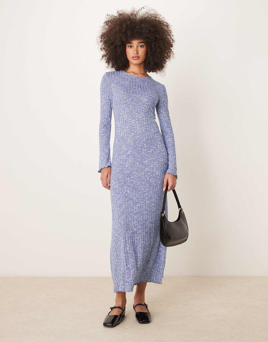 Long Sleeve Rib Maxi Dress