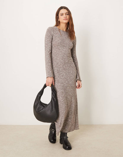 Long Sleeve Rib Maxi Dress