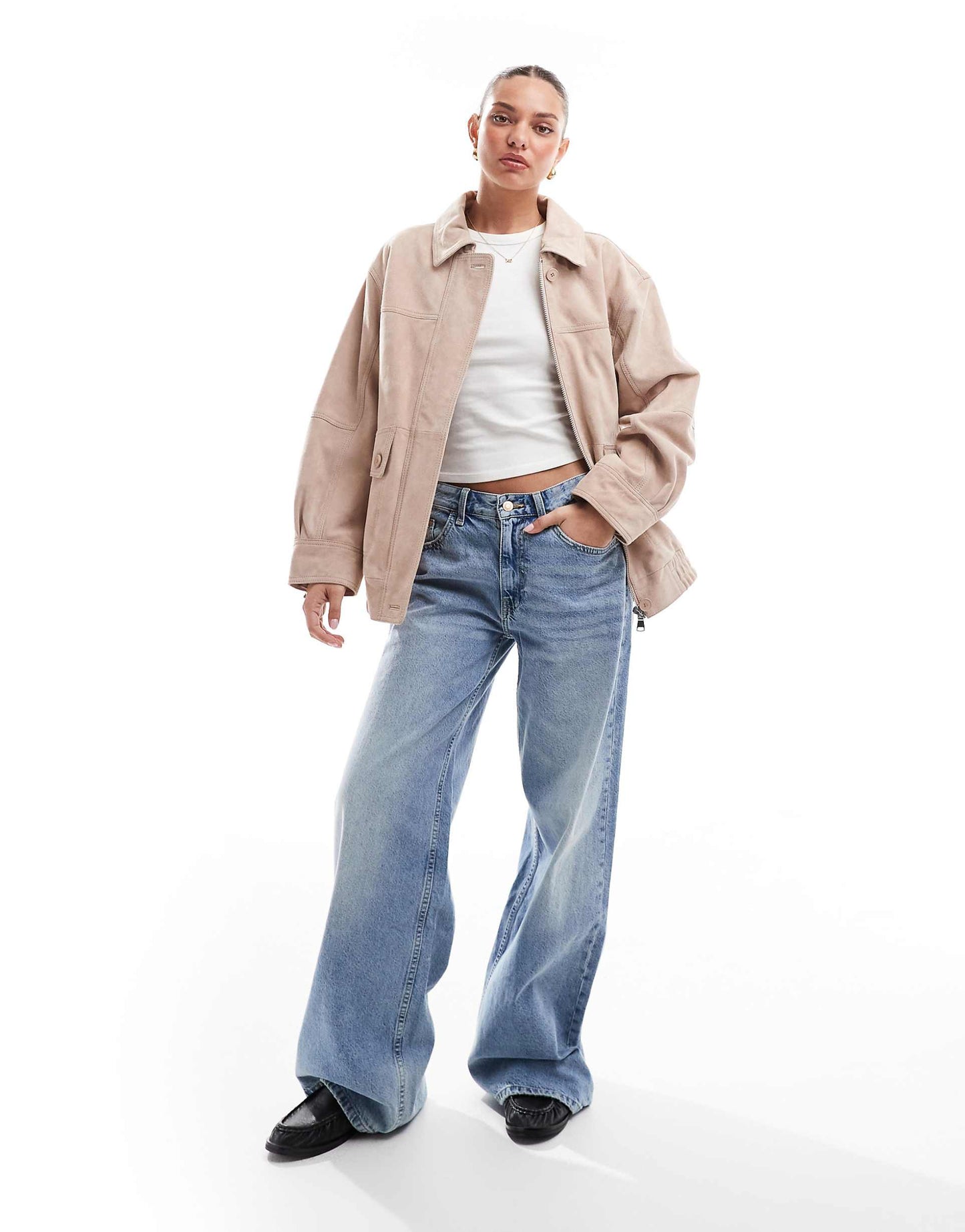 Real Suede Oversized Bomber