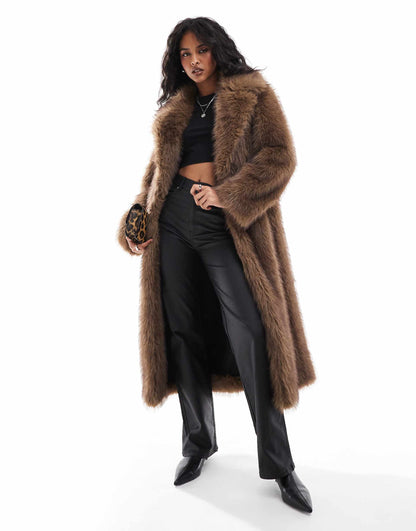 Longline Faux Fur Coat