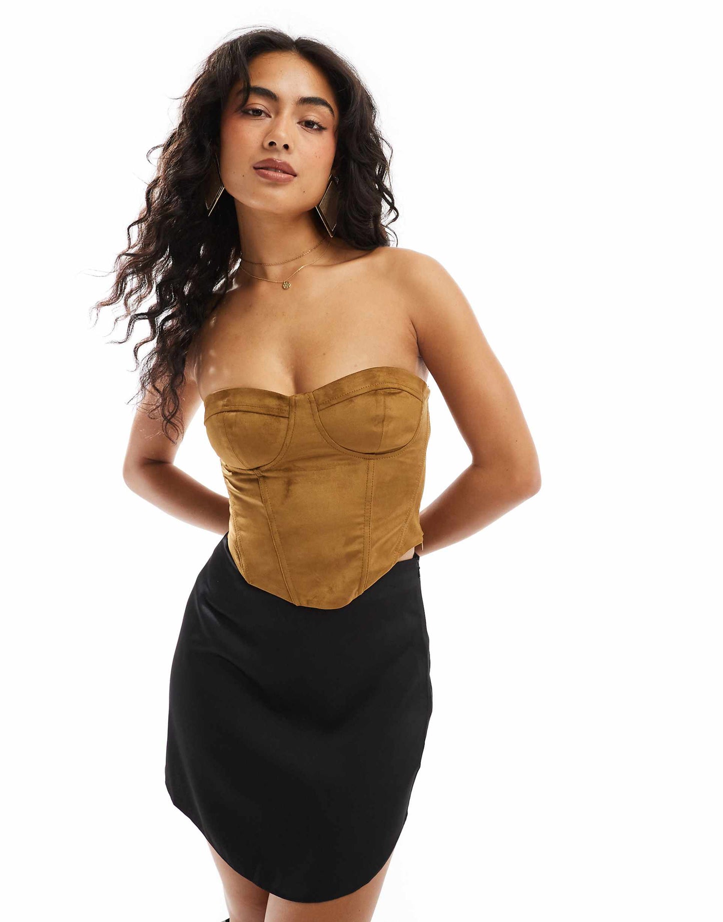 Faux Suede Corset