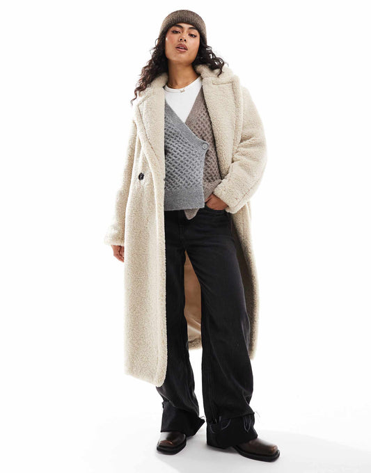Oversized Longline Shearling Coat