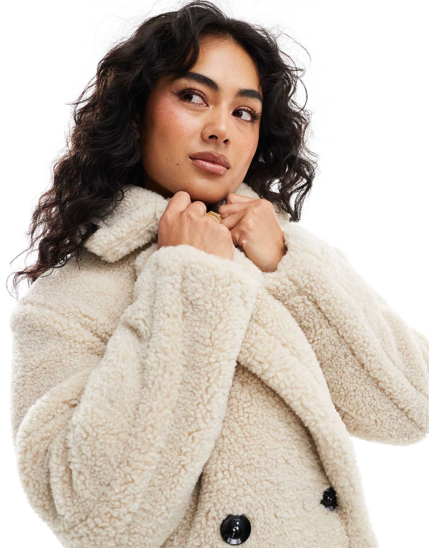 Oversized Longline Shearling Coat