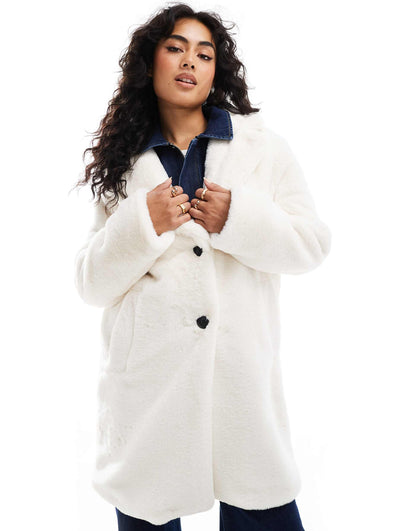 Soft Faux Fur Longline Coat