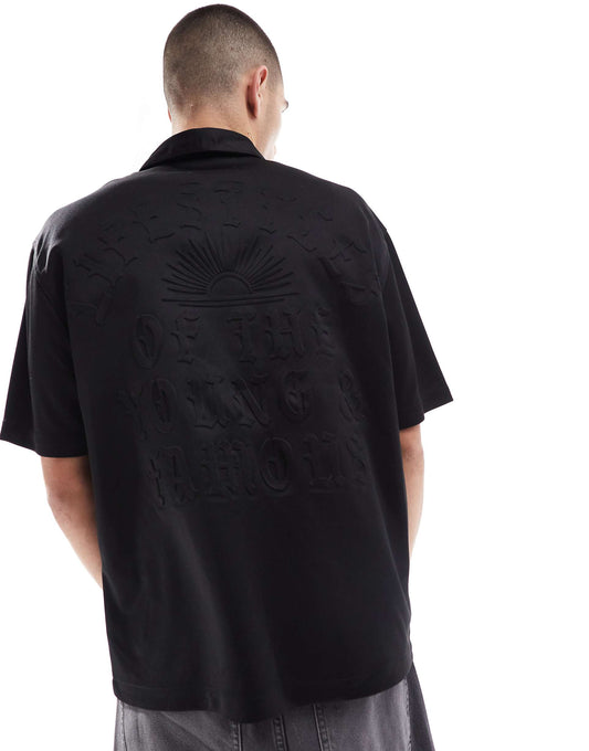 Short Sleeve Raised Design Shirt