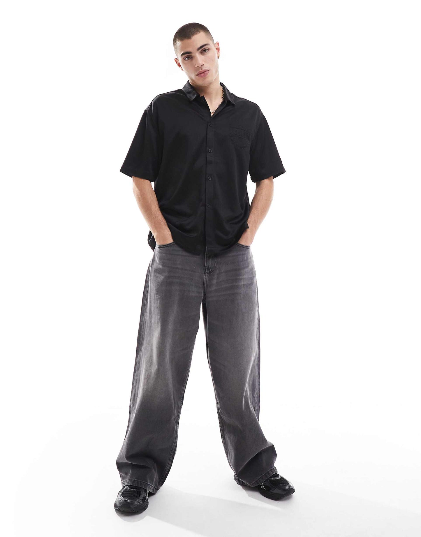 Short Sleeve Raised Design Shirt