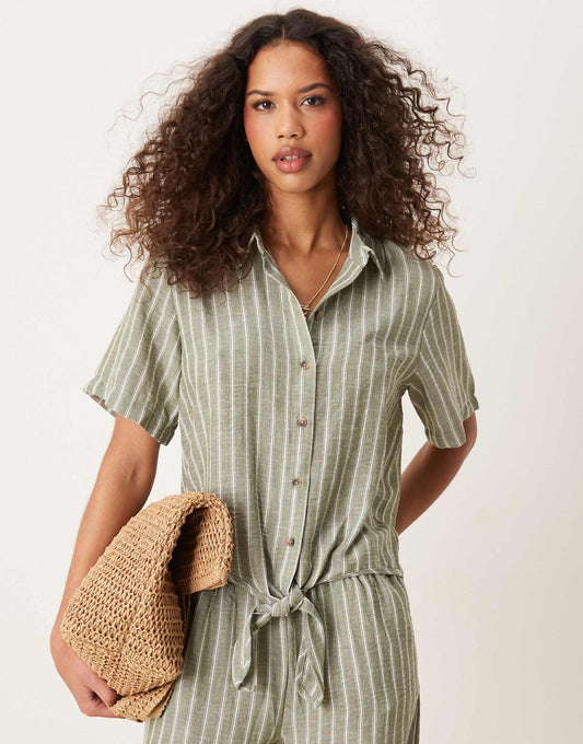 Knot Front Shirt Co-Ord