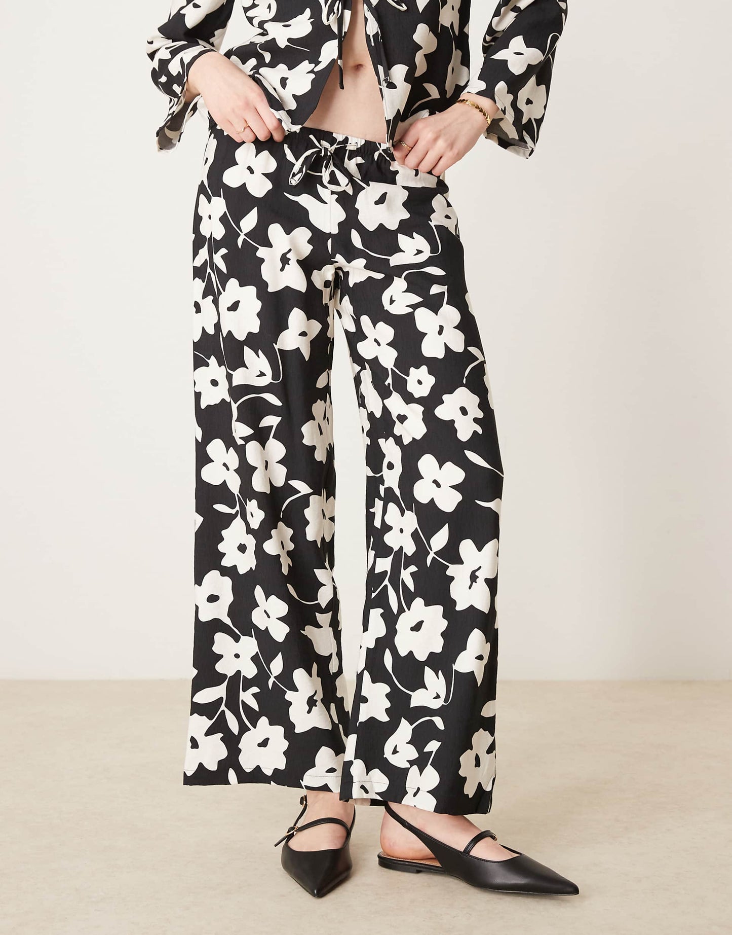 Wide Leg Trouser Co-Ord With Floral Print