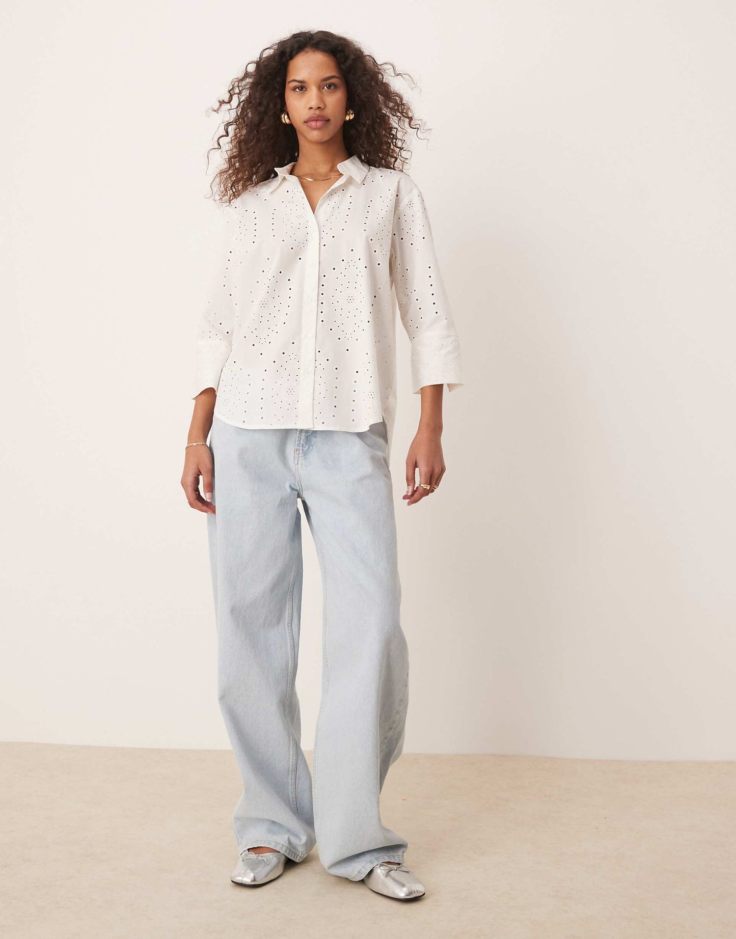 Boxy Fit Embroidered Shirt