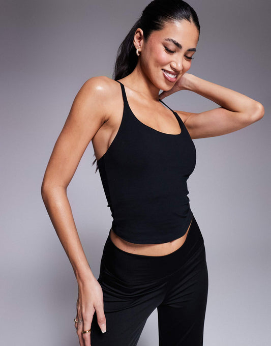 Icon Soft Touch Yoga Cami Crop Top With Inner Bra