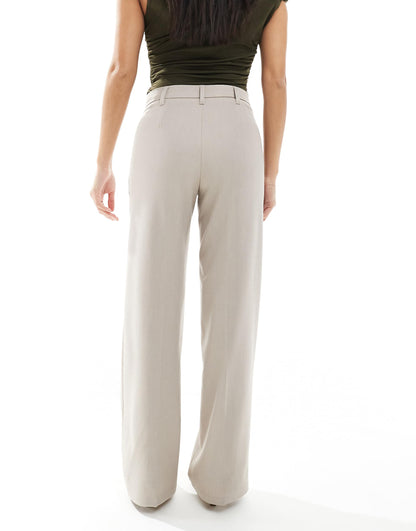 Petite Wide Leg Tailored Trousers