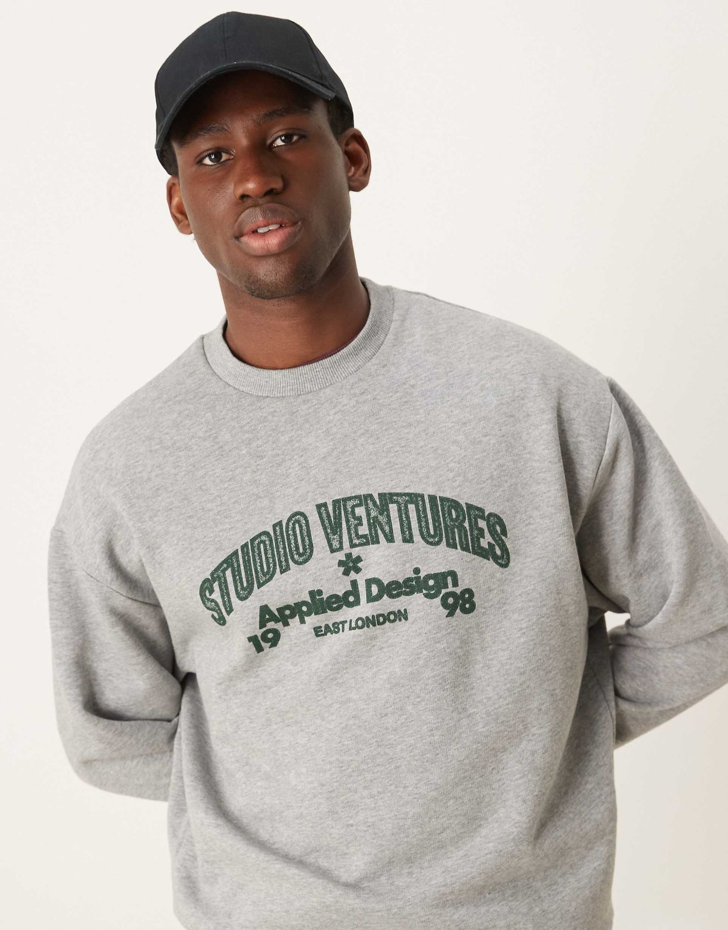 Oversized Sweatshirt With Green Print