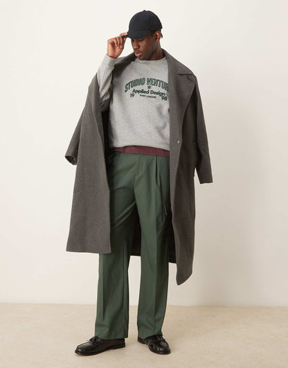 Oversized Sweatshirt With Green Print