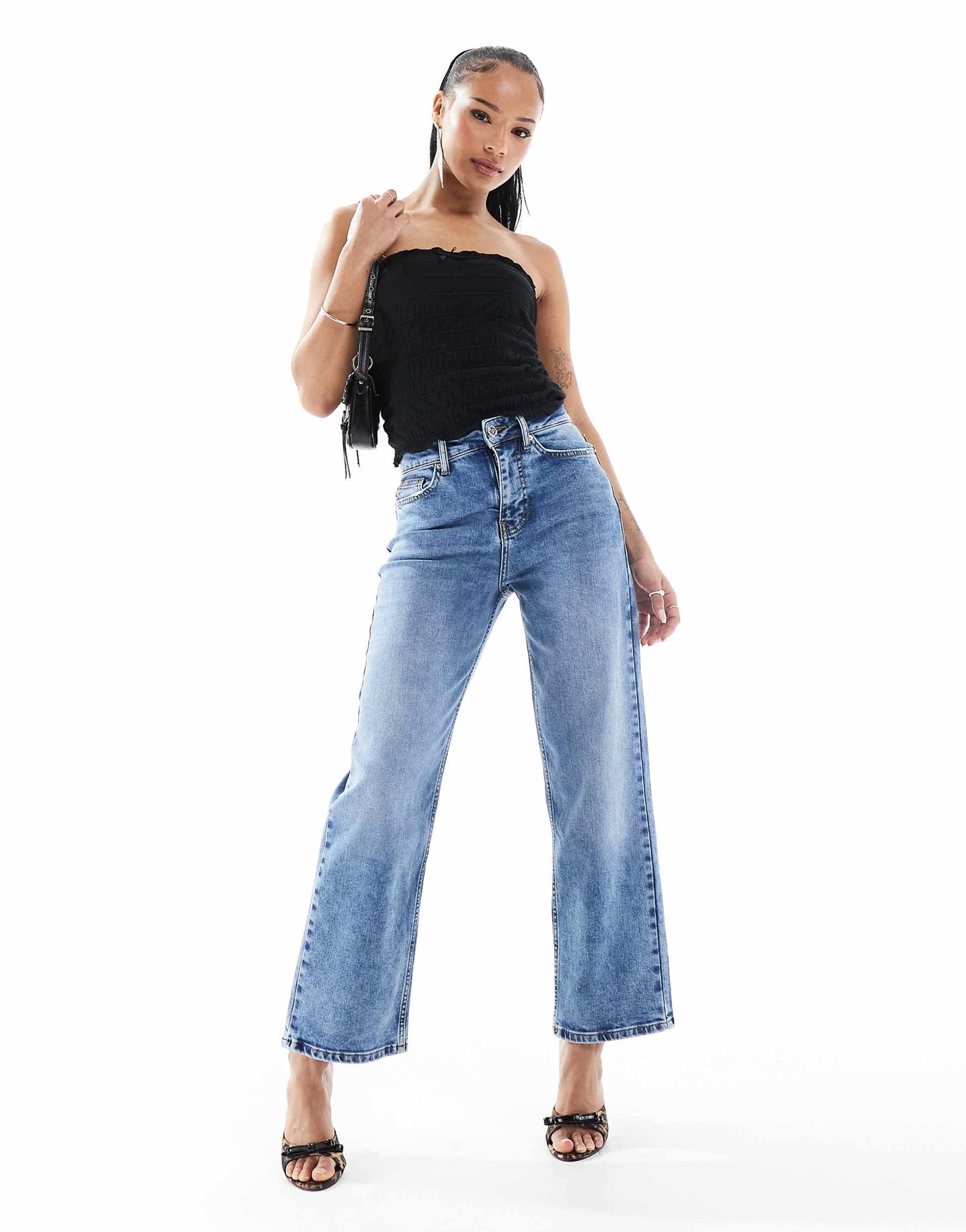 Petite Heart Pocket Straight Leg Jean