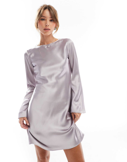Flared-Sleeve Mini-Dress