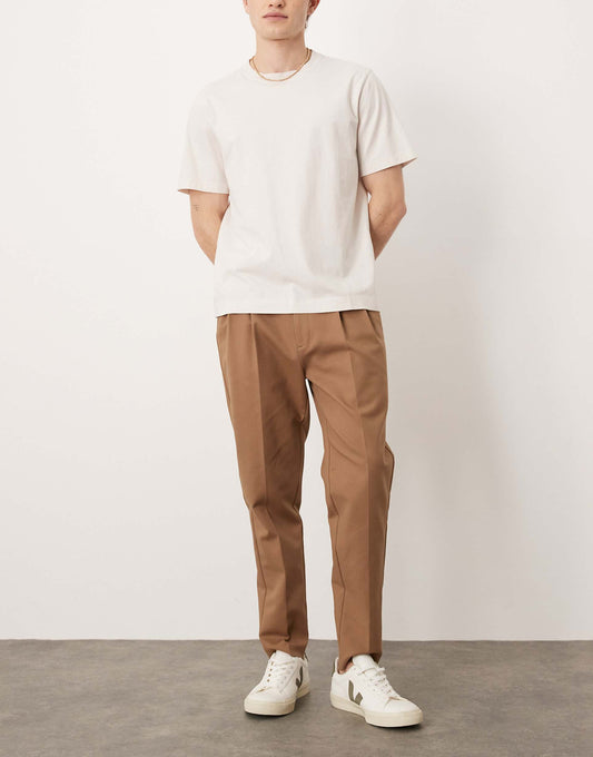 Smart Tapered Cotton Chino Trousers