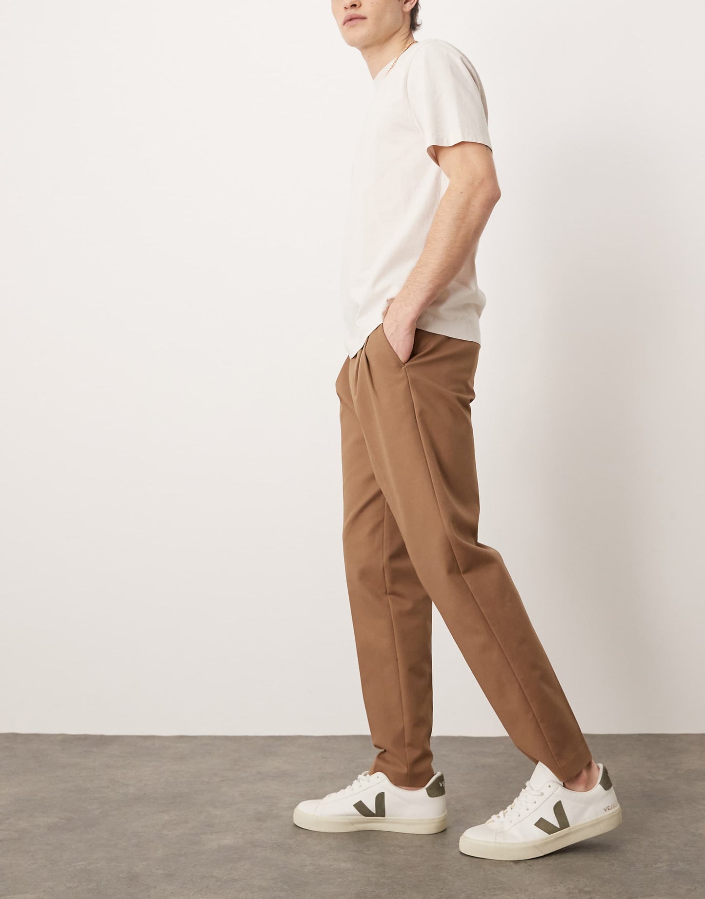 Smart Tapered Cotton Chino Trousers