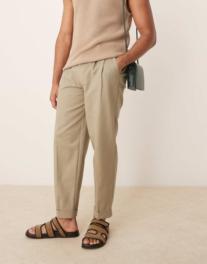 Smart Oversized Tapered Cotton Chino Trousers