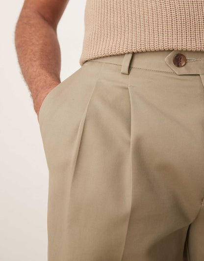 Smart Oversized Tapered Cotton Chino Trousers