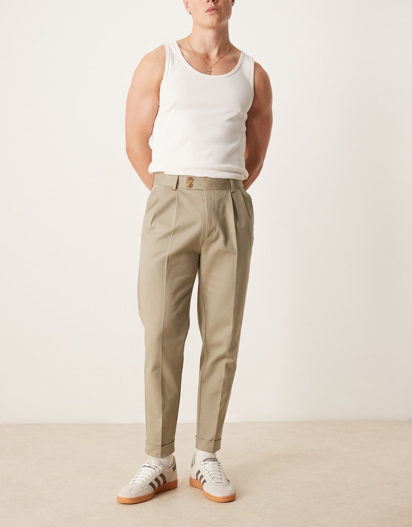 Smart Tapered Cotton Chino Trousers
