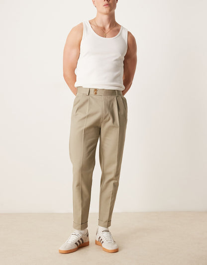 Smart Tapered Cotton Chino Trousers