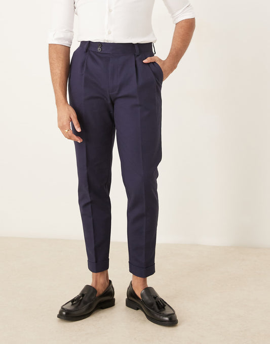 Smart Tapered Cotton Chino Trousers