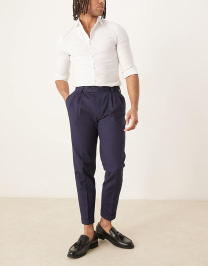 Smart Tapered Cotton Chino Trousers