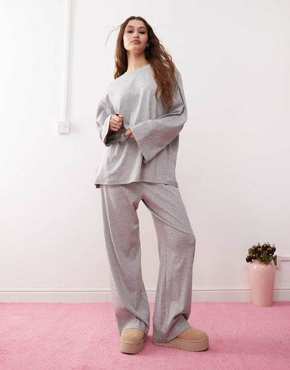 Mix And Match Long Sleeve Soft Oversized Top Pyjama Top