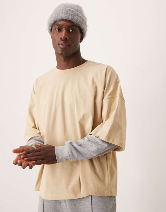 Extreme Oversized Long Sleeve T-Shirt With Double Layer Sleeves