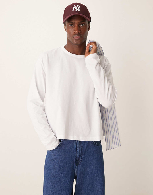 Relaxed Cropped Long Sleeve T-Shirt