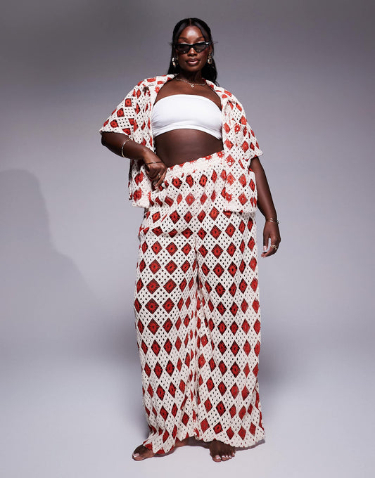 Curve Crochet Beach Trouser Co-Ord