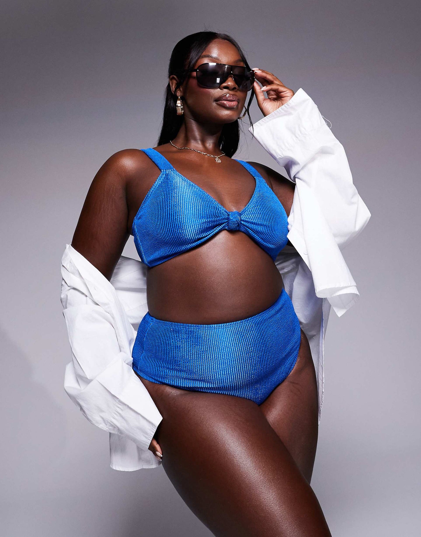 Curve Knot Front Crinkle Bikini Top