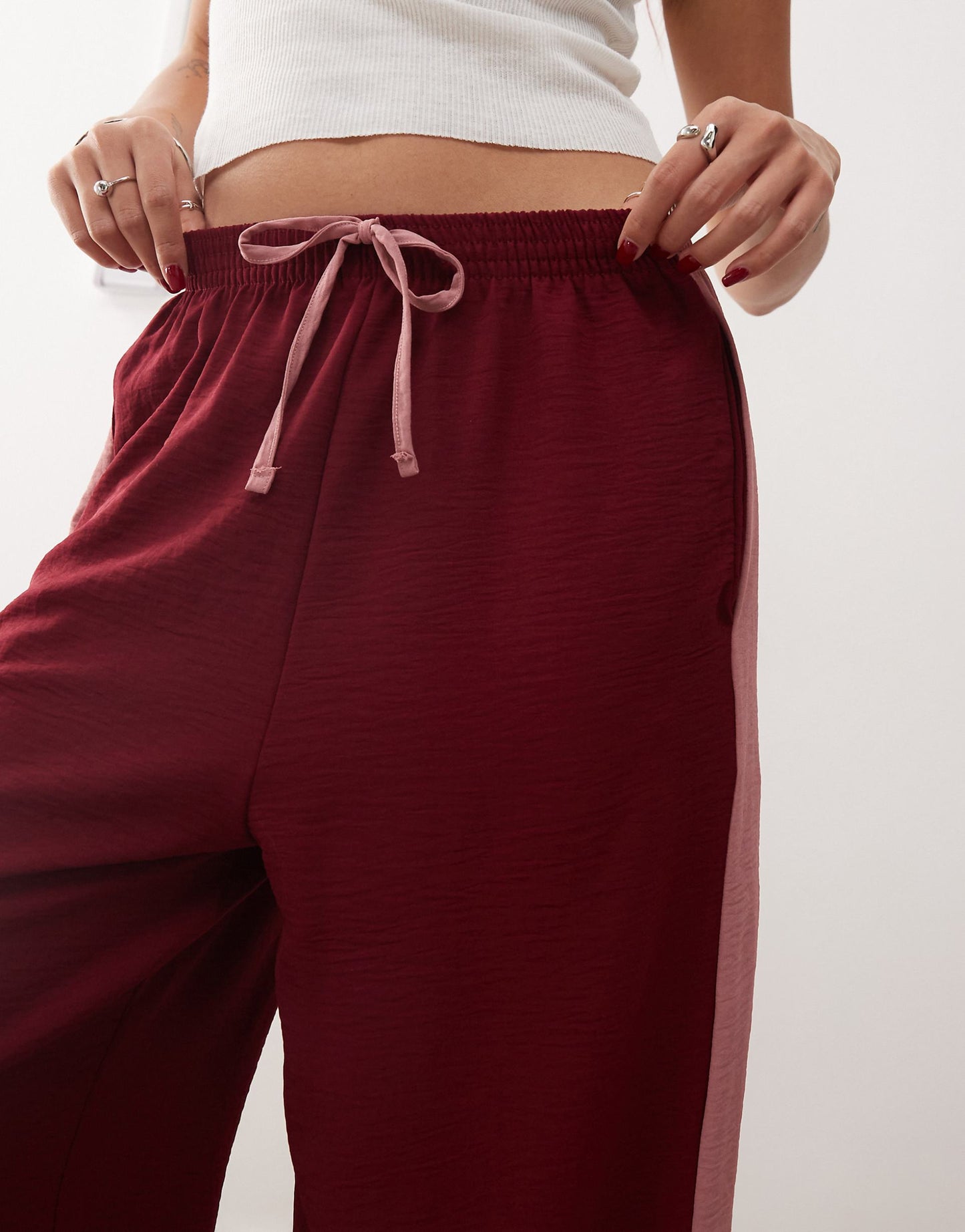 Wide Leg Trouser With Side Contrast Panel